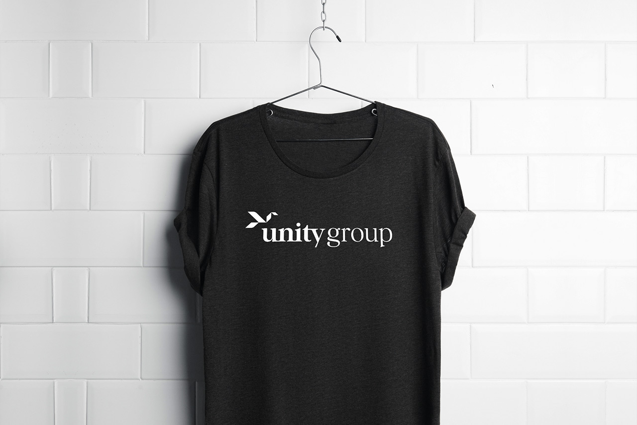 Unity Group logo applied to apparel